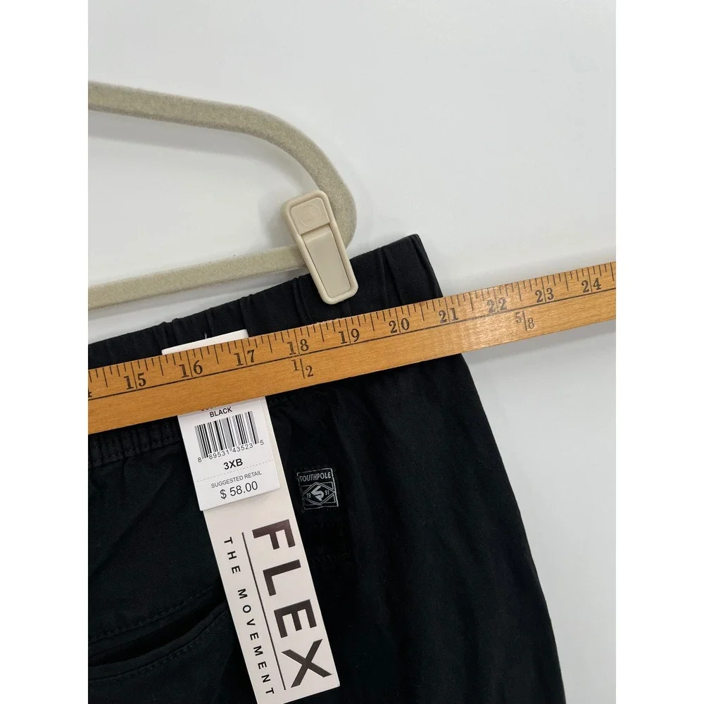 Southpole Flex Black Jogger Pants Mens 3XB NWT Elastic Waist Drawstring
